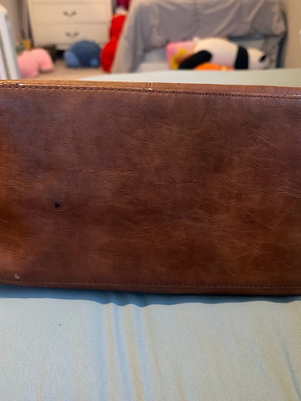 Bueno Brown Faux Leather Top-Handle Satchel with Gold Hardware